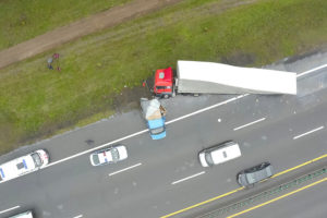 when a truck driver leaves an accident scene